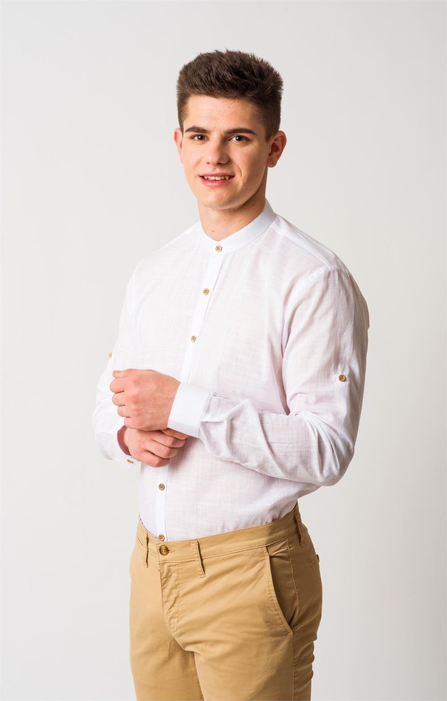 [3156_0000_1] CAMISA MANGAS LARGA IMITACION LINO 100% ALGODON 3156 ADVERSIA MARERO (1)