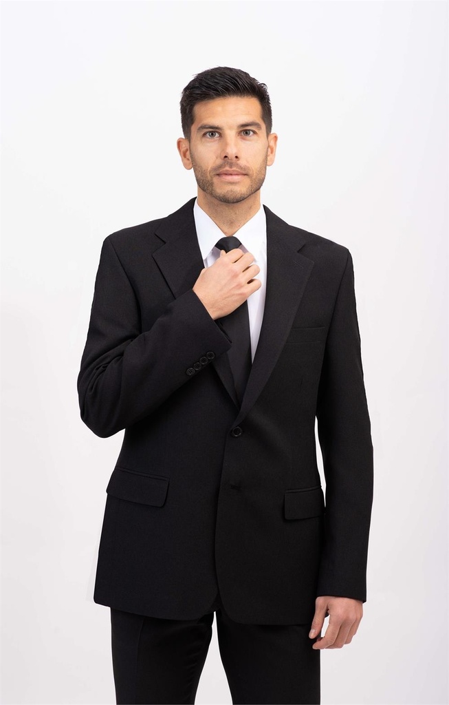 [223A6180_0099_38] AMERICANA CRO POLIESTER 2 BOTONES 2 ABERTURAS TRASERA (38, 99 NEGRO)