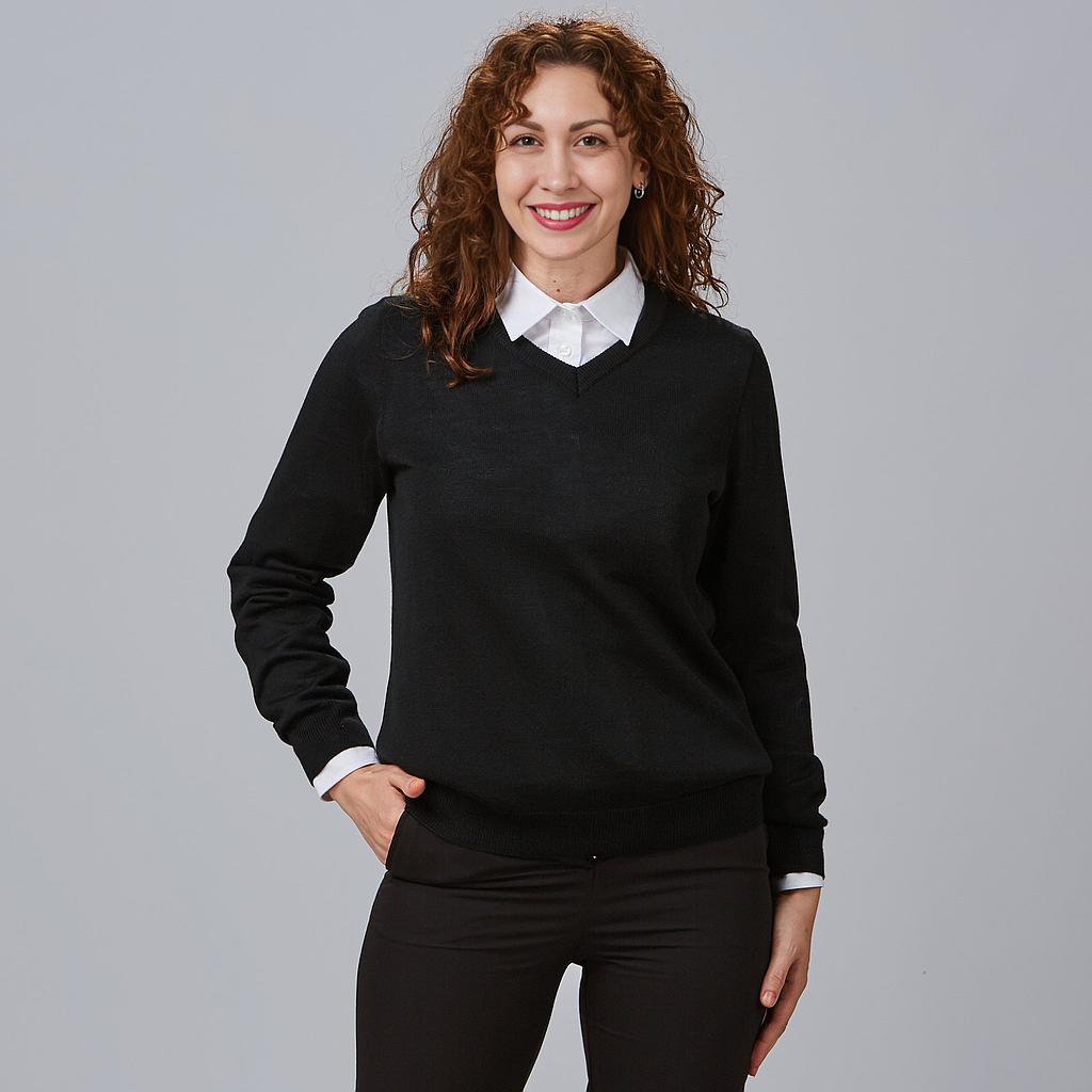 [102400-001-S] JERSEY MUJER SEMI AJUSTADO PUNTO ACRÍLICO Y LANA MERINO 102400 (S, 1 NEGRO)