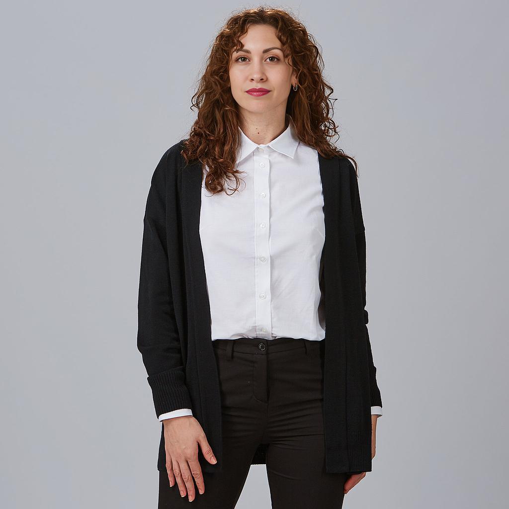 [103300-001-S] REBECA MUJER SIN BOTONES SEMI AJUSTADA VERSÁTIL 103300 (S, 1 NEGRO)