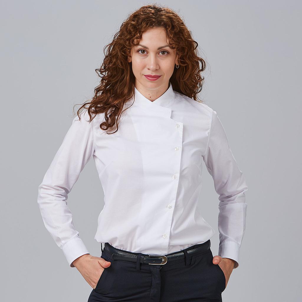 [240022-101-XS] CAMISA MUJER COCINERA SLIM FIT POLIÉSTER/ALGODÓN/ELASTANO ANGELICA 240022 (XS, 101 BLANCO)