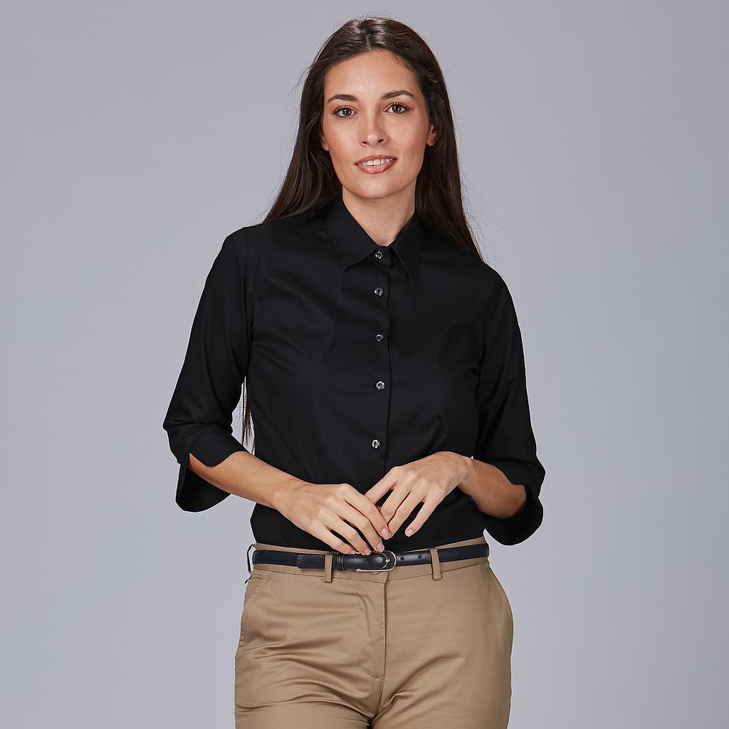 [240035-001-XS] CAMISA MUJER HOLGADA MANGA 3/4 BEATRICE 240035 (XS, 1 NEGRO)
