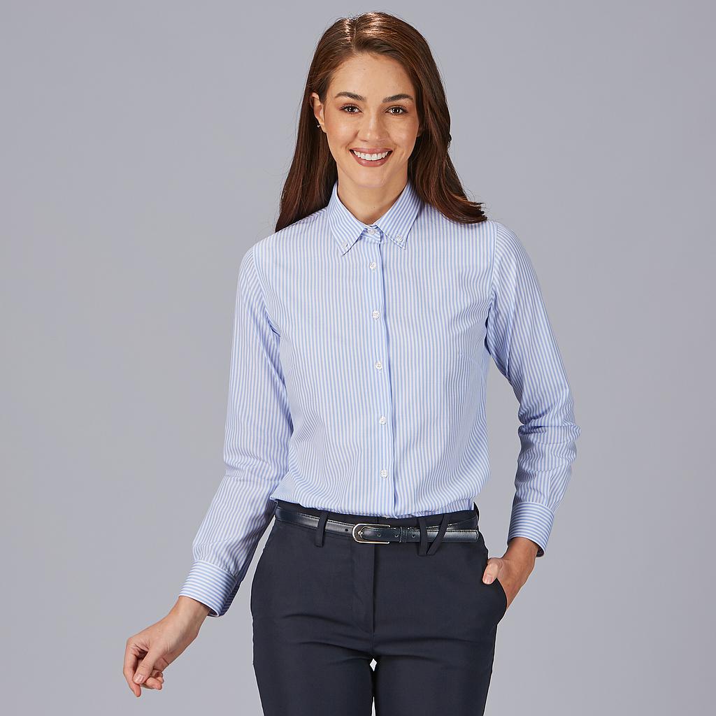 [240036-1142-XS] CAMISA MUJER SLIM FIT POPELÍN RAYAS ANNALISA 240036 (XS, 1142 RAYA CELESTE)