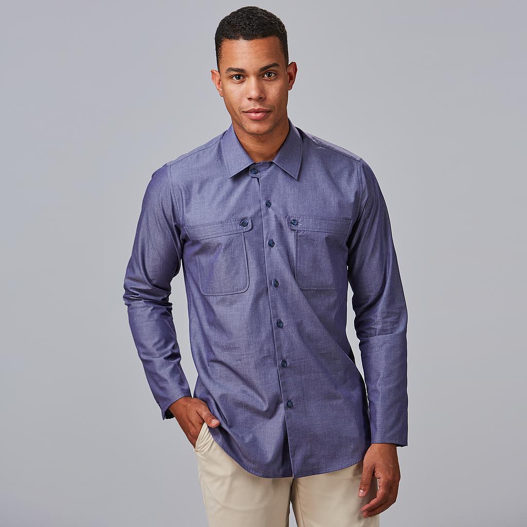 [260024-104-XS] CAMISA HOMBRE SLIM FIT DOS BOLSILLOS GARY'S 260024 (XS)