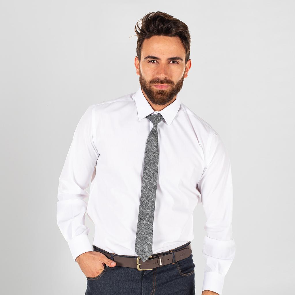 [326600-139-UD] CORBATA NUDO PREHECHO PALA ESTRECHA ARBILLERA AJUSTABLE 326600 (139 GRIS MARENGO)