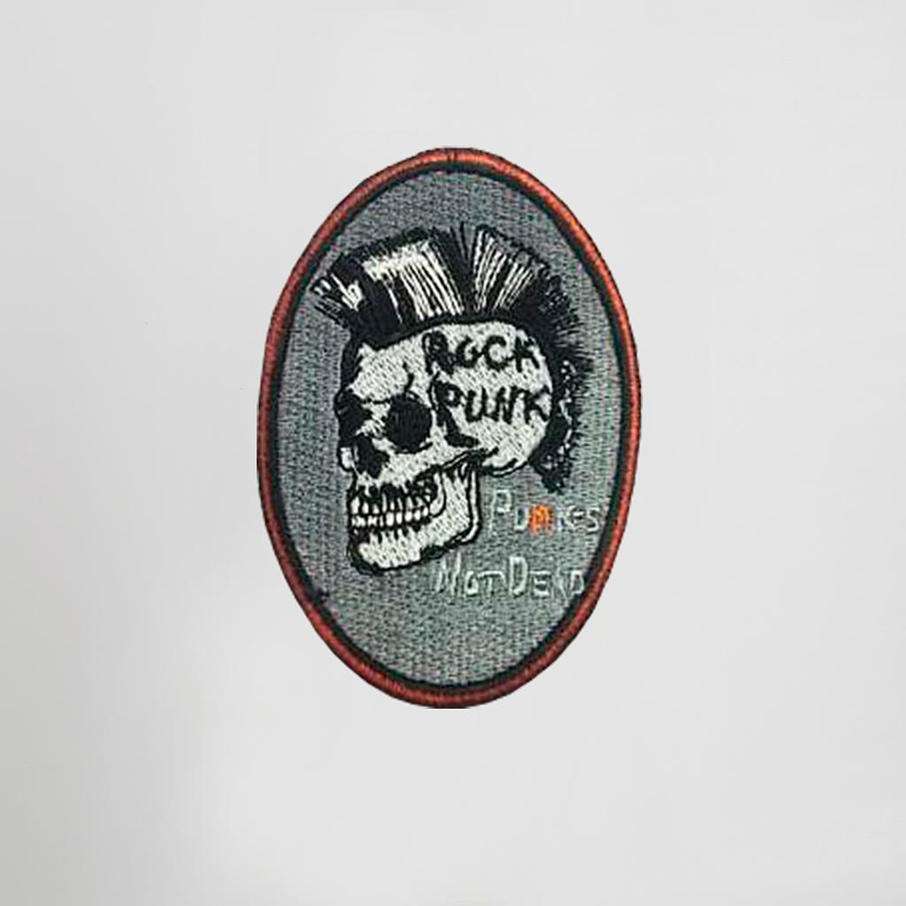 [390003-888-UD] PARCHE BORDADO ESCUDO ROCK PUNK 390003