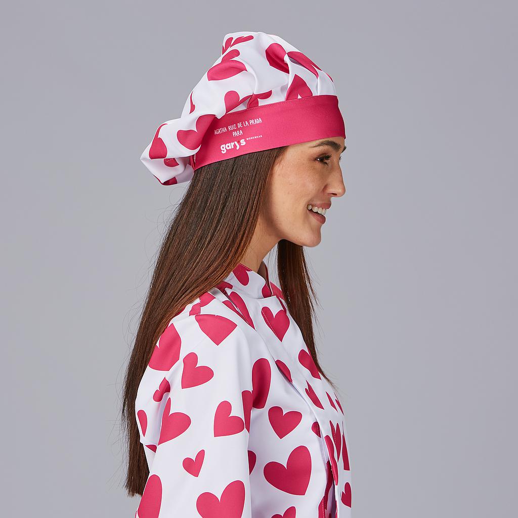 [400011-5148-UD] GORRO CHEF POLIÉSTER AJUSTABLE AGATHA 400011 (5148 CUORE ROSA)