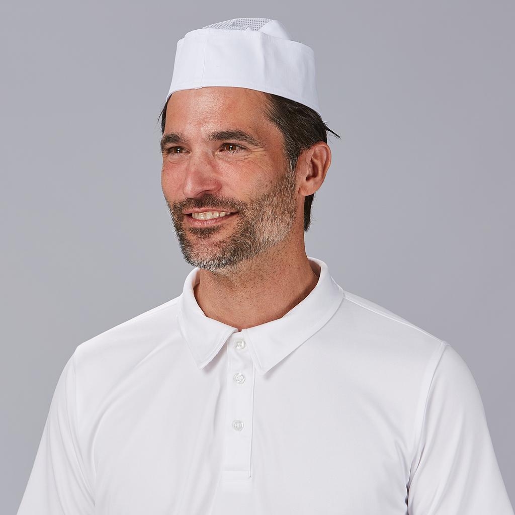 [401000-101-UD] GORRO COCINA ELÁSTICO VENTILACIÓN REJILLA SARGA BLANCO 401000