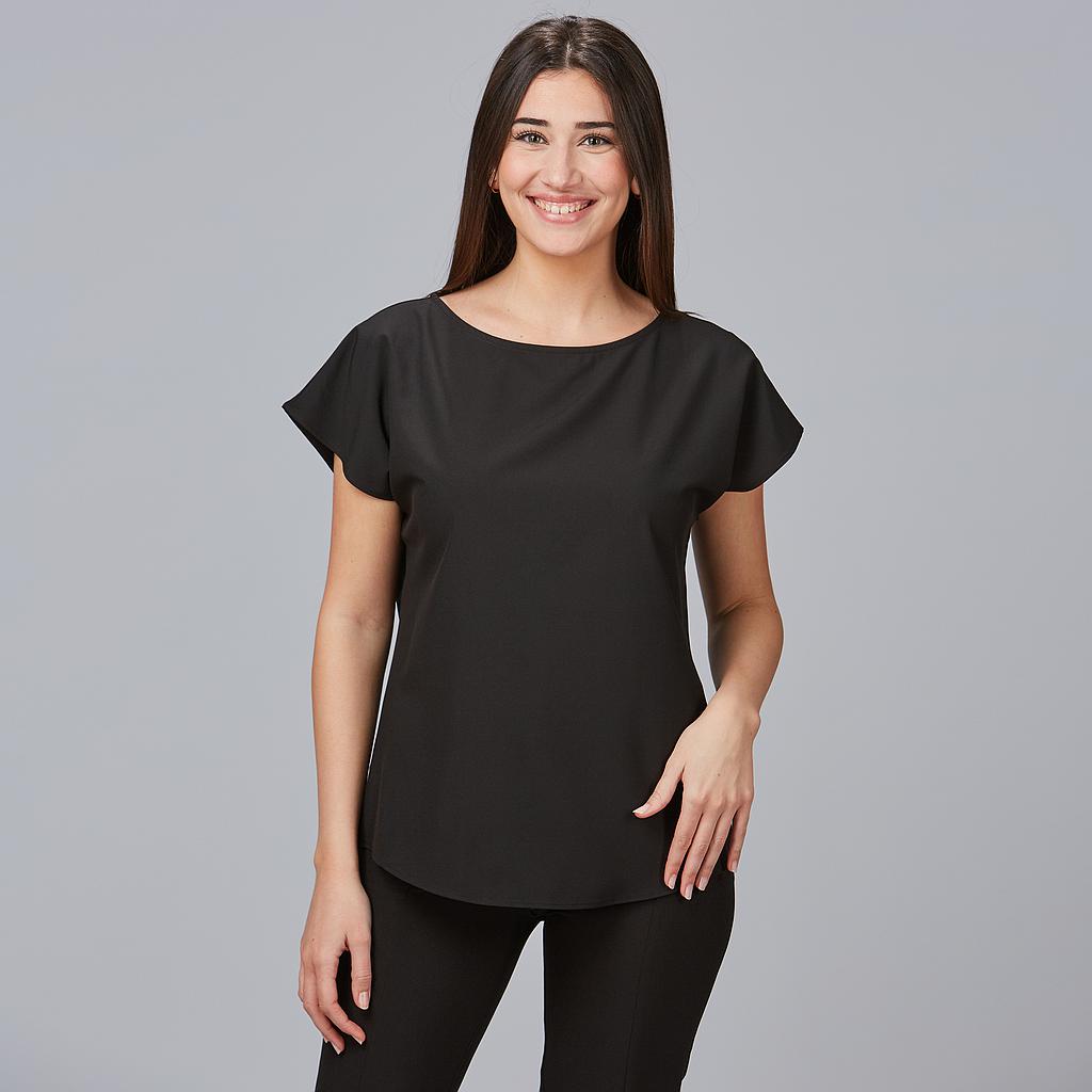 [600022-001-XS] BLUSA MUJER SIN MANGAS CUELLO REDONDO PENSAMIENTO 600022 (XS, 1 NEGRO)