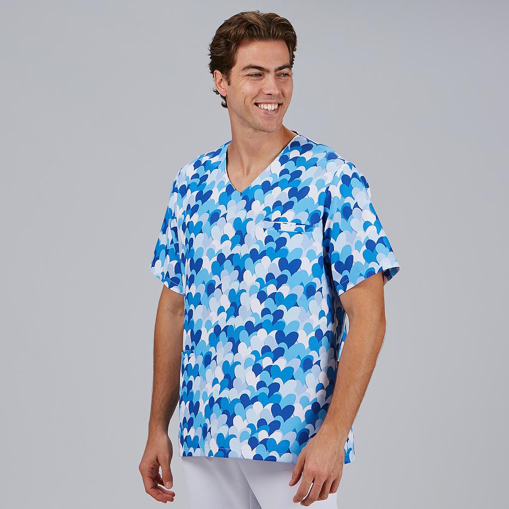 [600051-5146-XS] BLUSA UNISEX ESTAMPADA MICROFIBRA AGATHA 600051 (XS, 5146 CUORE AZUL)