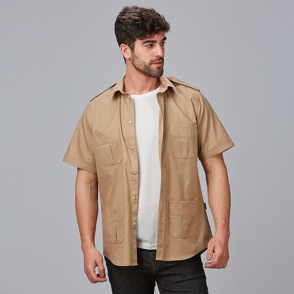 CAMISA UNISEX SARGA ELÁSTICA CUATRO BOLSILLOS ACIRON 600054