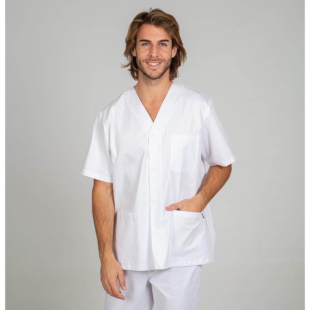 [617900-101-XS] BLUSA HOMBRE SANITARIA MANGA CORTA CUELLO PICO EDGAR 617900 (XS)