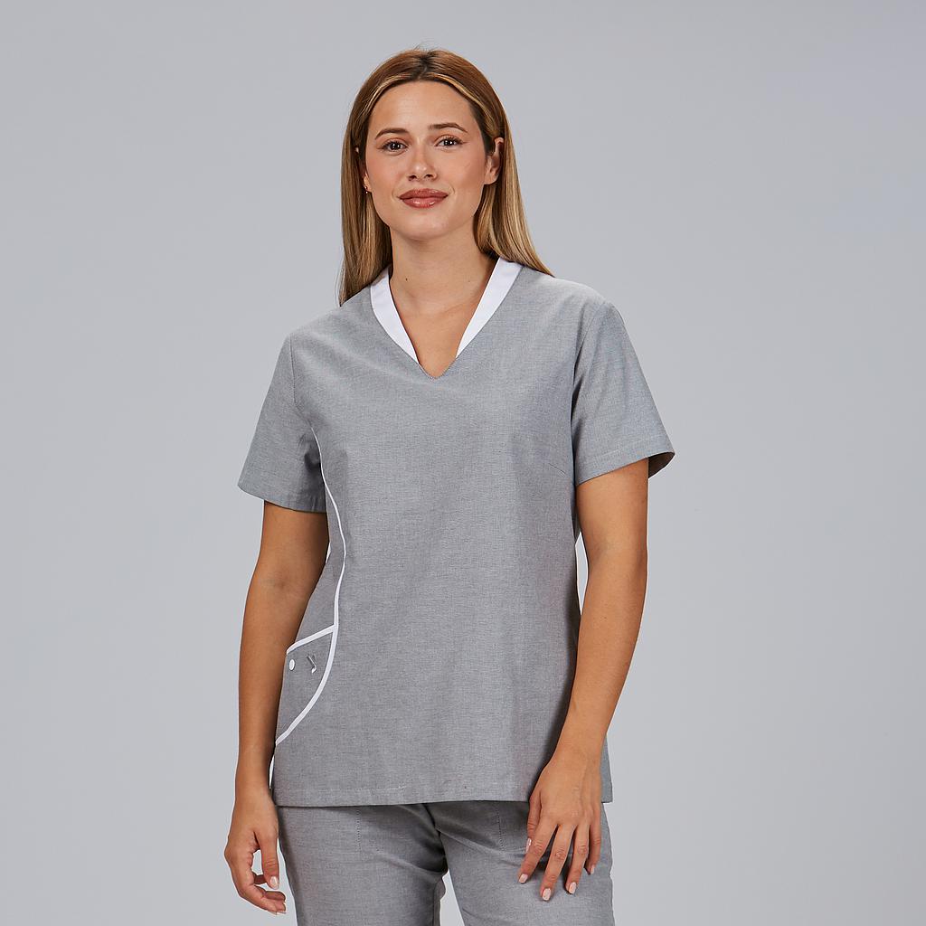 [656200-117-XS] BLUSA SANITARIA SEMIAJUSTADA OXFORD BRENDA 656200 (XS)