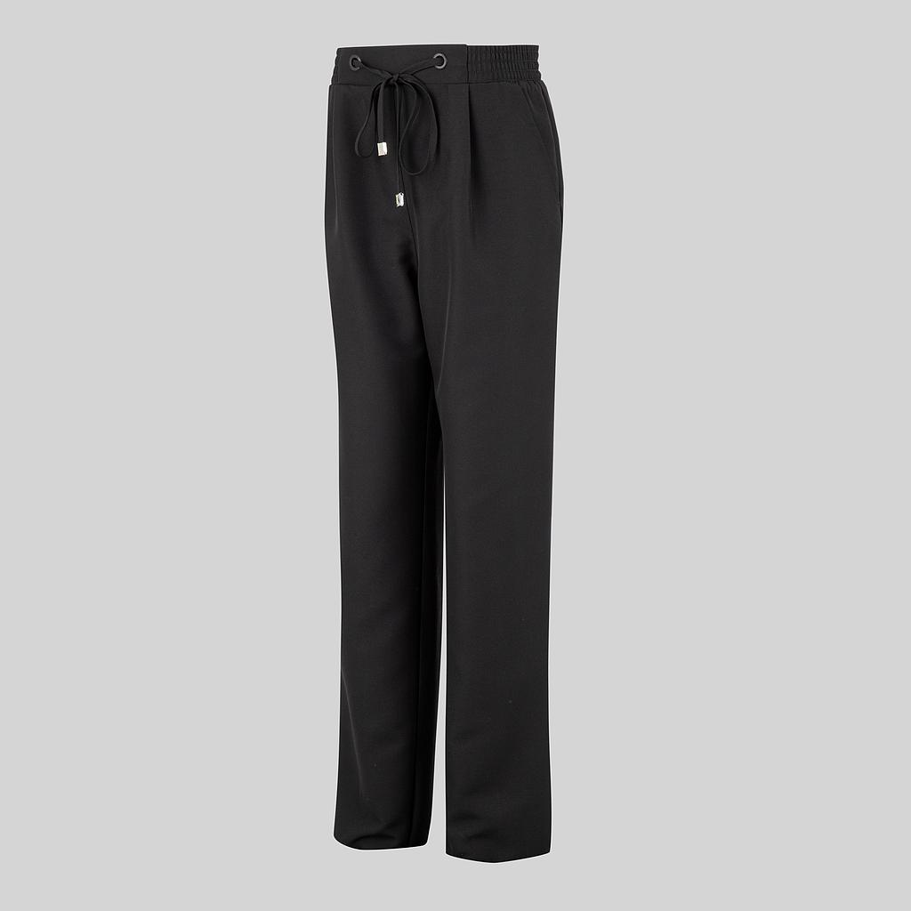 [700045-001-XS] PANTALÓN MUJER CINTURA ELÁSTICA BOLSILLOS MICROFIBRA 700045 (XS, 1 NEGRO)