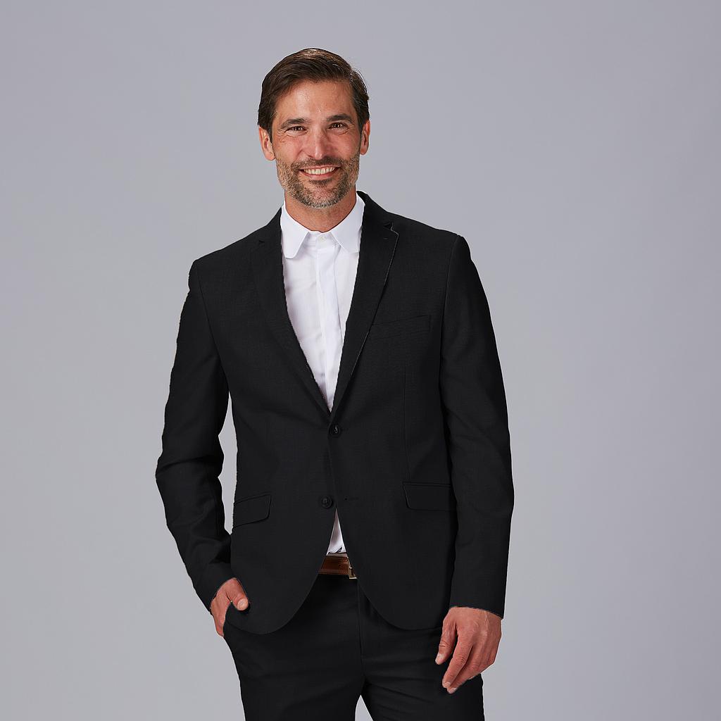 [800043-001-44] AMERICANA HOMBRE 2 BOTONES ELÁSTICA TAFFORA 800043 (44, 1 NEGRO)