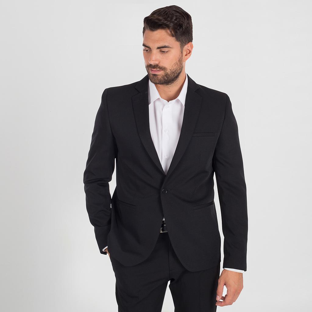 [812100-001-44] AMERICANA SUPER SLIM FIT TECNO RESISTENTE A MANCHAS Y ELÁSTICA TECNO 812100 (44, 1 NEGRO)