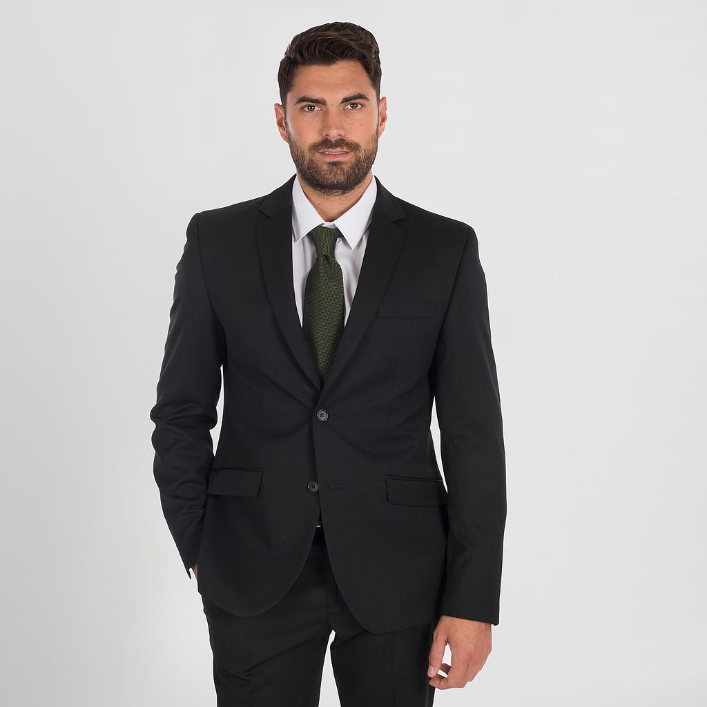 [812200-001-44] AMERICANA HOMBRE SLIM FIT CONFORT POLIÉSTER LANA LYCRA 812200 (44, 1 NEGRO)