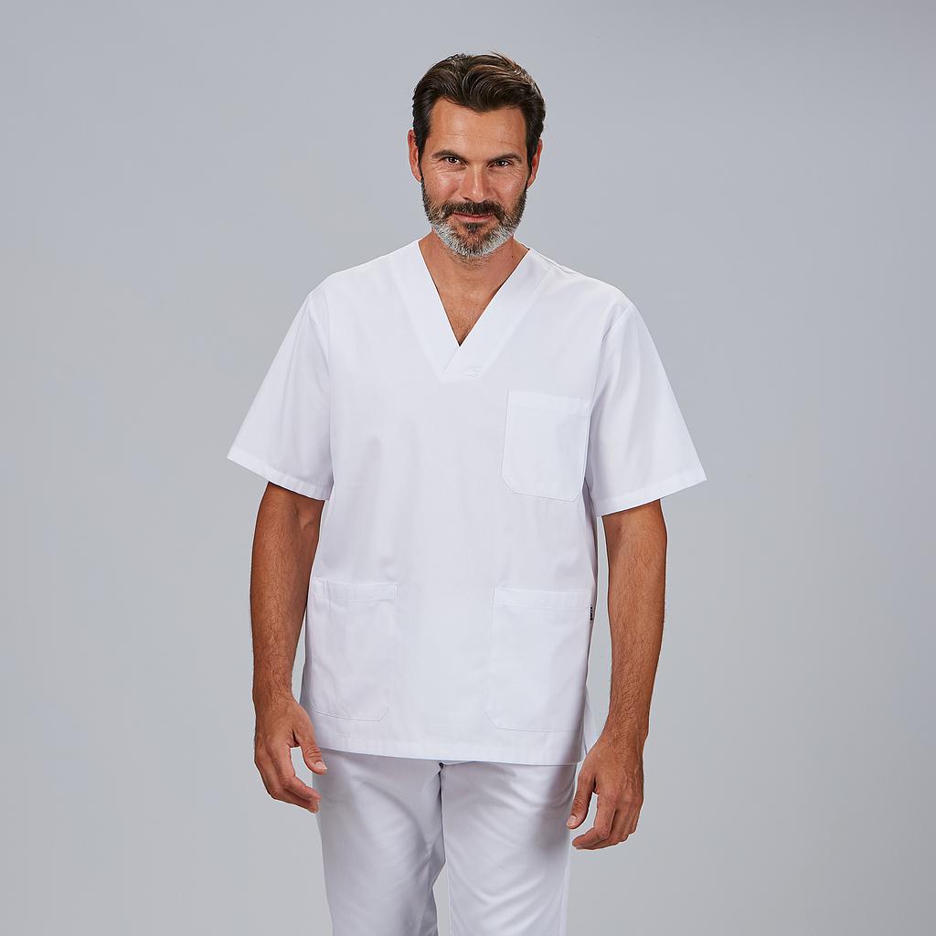 [846101-101-XXS] CONJUNTO SANITARIO UNISEX CASACA CUELLO PICO Y PANTALÓN GOMA RED LINE 846101 (XXS)