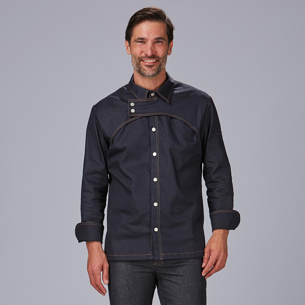 [930032-831-XS] CHAQUETA COCINA CUELLO CAMISERO AIR DRY PRIETO 930032 (XS)