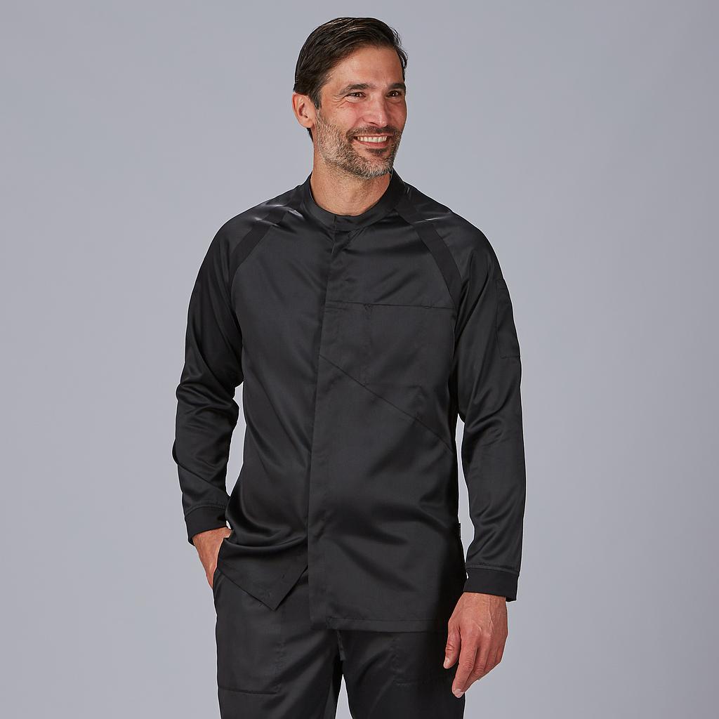 [930034-001-XS] CHAQUETA COCINA UNISEX SEMIAJUSTADA MANGA RAGLÁN AIR DRY RUBIO 930034 (XS, 1 NEGRO)