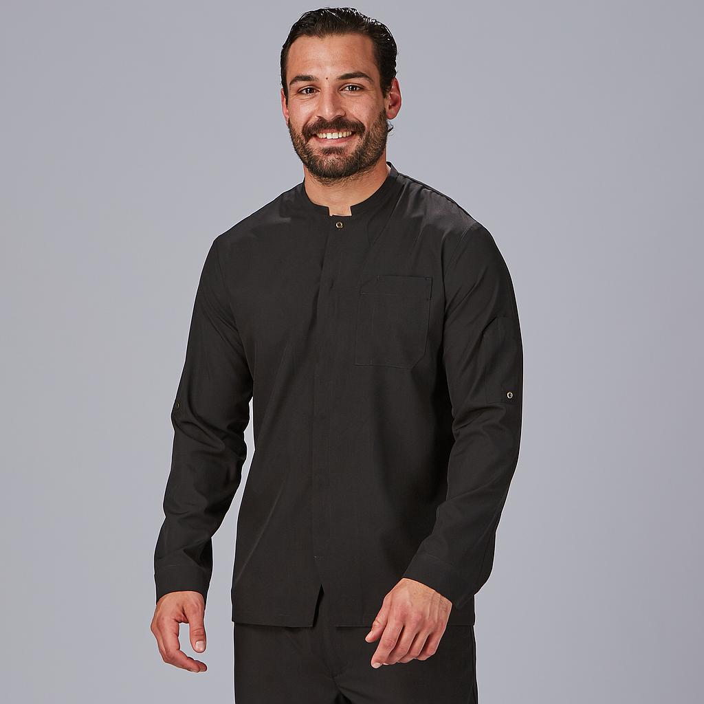 [930038-001-XS] CHAQUETA COCINA UNISEX COOL DRY SEMIAJUSTADA RIBO 930038 (XS, 1 NEGRO)