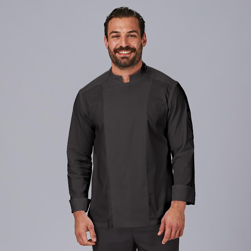 [930044-001-XS] CHAQUETA COCINA HOMBRE SARGA ELÁSTICA AIR DRY BASTOS 930044 (XS, 1 NEGRO)