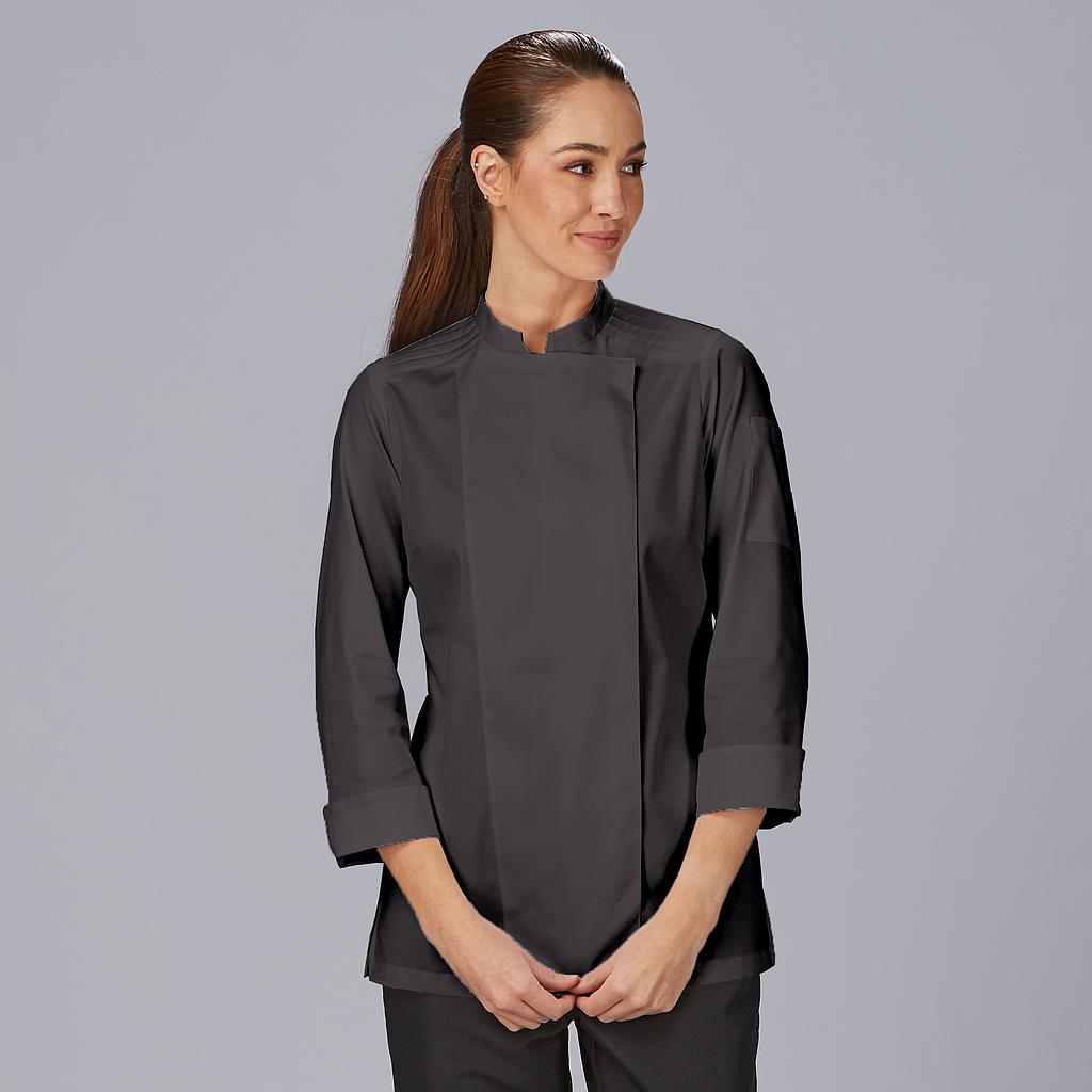 [930051-001-XS] CHAQUETA COCINA MUJER SARGA ELÁSTICA TRANSPIRABLE ESTRADA 930051 (XS, 1 NEGRO)