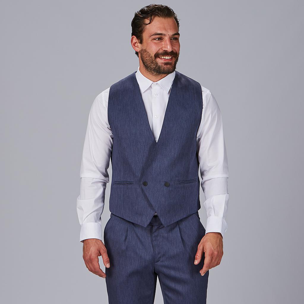 [950014-104-XS] CHALECO CRUZADO BIELÁSTICO JASPEADO PASTOR 950014 (XS, 104 MARINO)