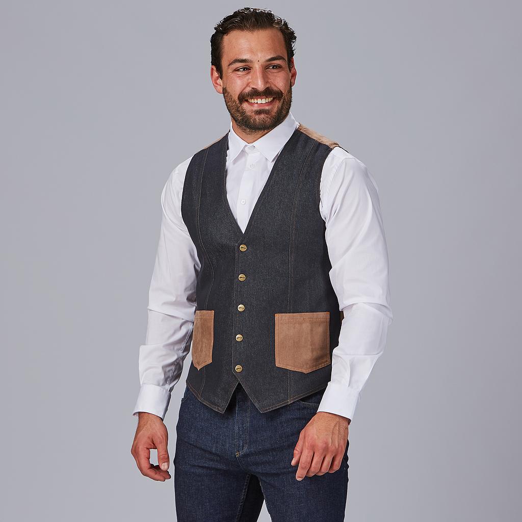 [994800-826-XS] CHALECO VAQUERO ELÁSTICO BOTONES METÁLICOS FIEGO 994800 (XS)