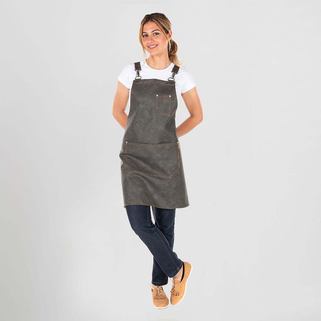 [155400-139-UD] DELANTAL PETO 65% POLIPIEL 25%PU 10% ALG TEJIDO GRUESO 460 GR 74X67 CM MONTE (139 GRIS MARENGO)