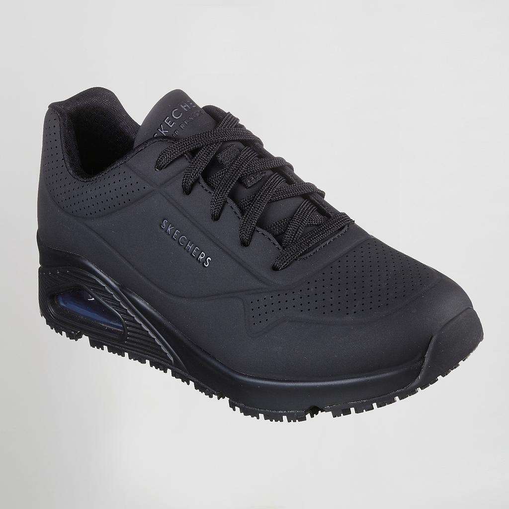 [SK108021EC-001-35] ZAPATO MUJER CALADO ANTIDESLIZANTE SUELA AIR CERTIFICADO UNO PIEL SINTETICA (35, 1 NEGRO)