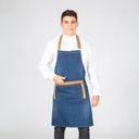 DELANTAL PETO VAQUERO CINTAS ANTE BOLSILLO 85X80 AÑIL