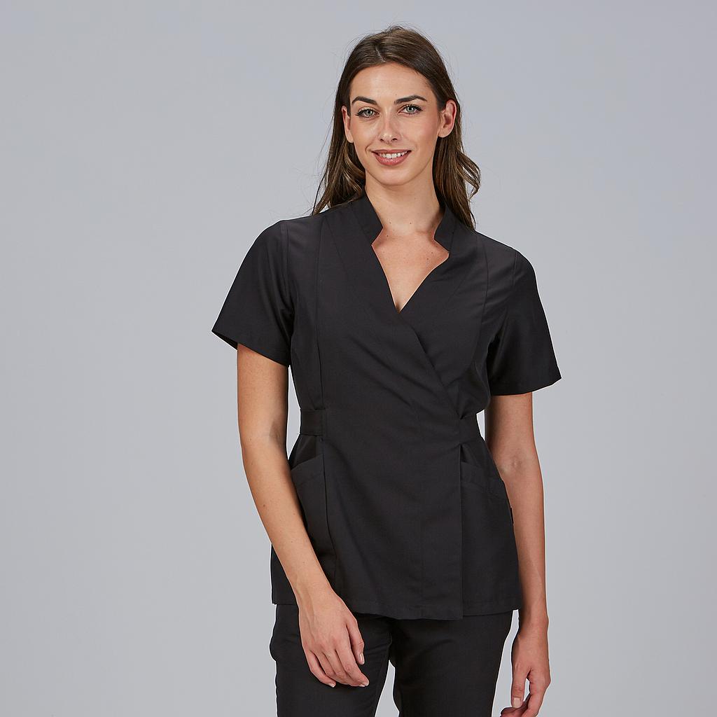 [661600-001-XS] CASACA SRA M/C CRUZADA PICO MAHO 100%MICROFIBRA AMAYA (XS, 1 NEGRO)