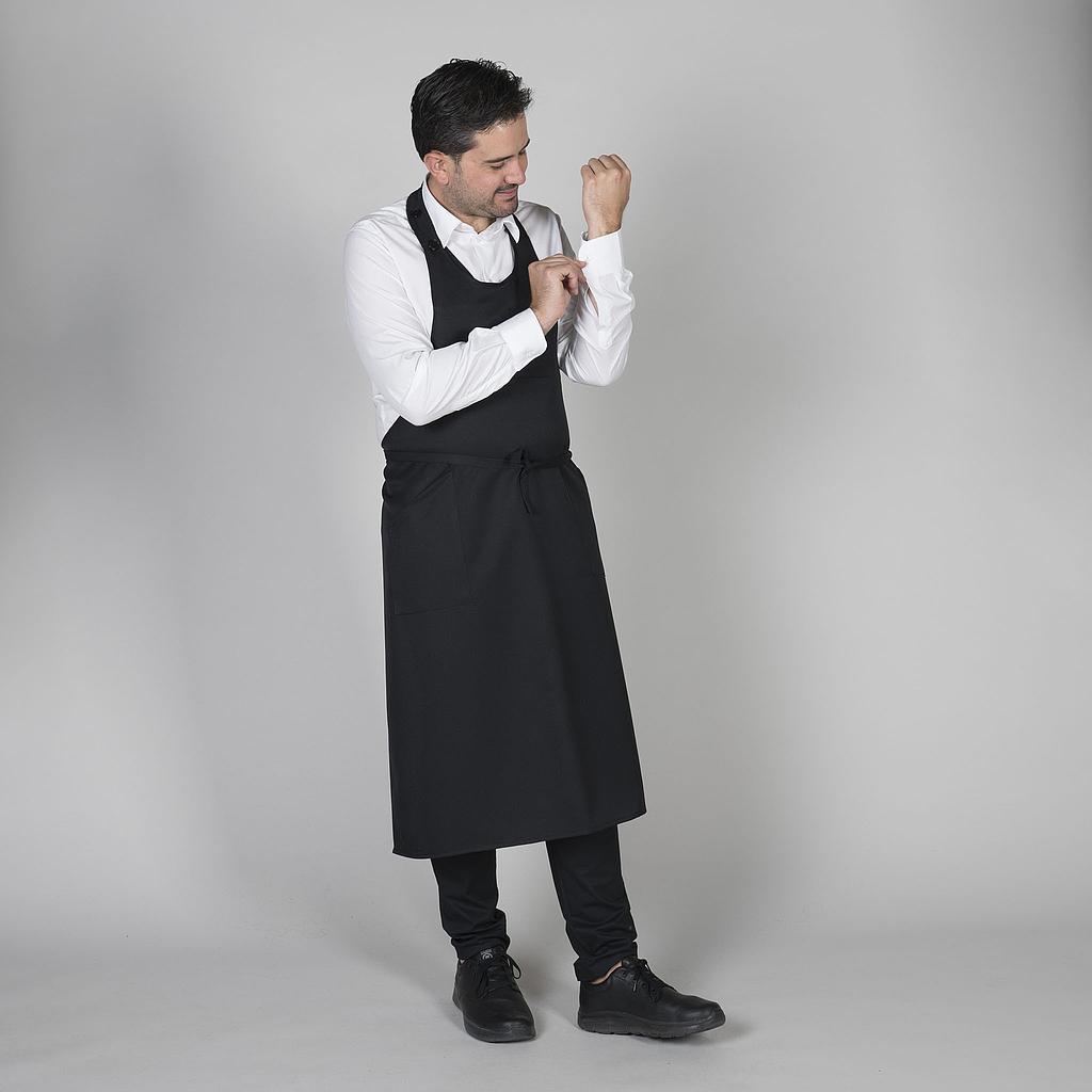 [180000-001-UD] DELANTAL SOMELIER LARGO 100% POLIESTER (1 NEGRO)
