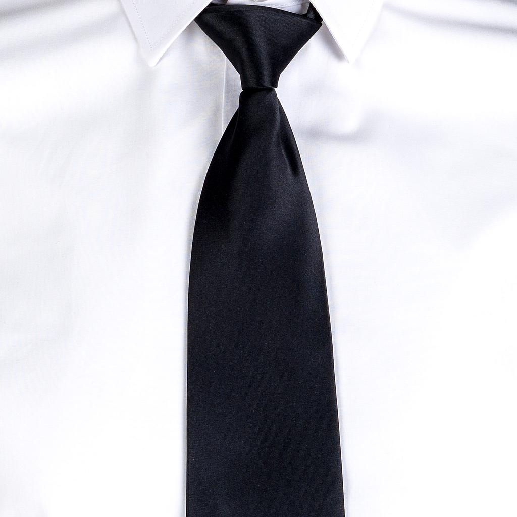 [322000-001-UD] CORBATA BABY CON NUDO Y ELASTICO TEJIDO RASO (1 NEGRO)