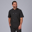 CHAQUETILLA COCINA M/C POPELIN NEGRA BOTON PASTA