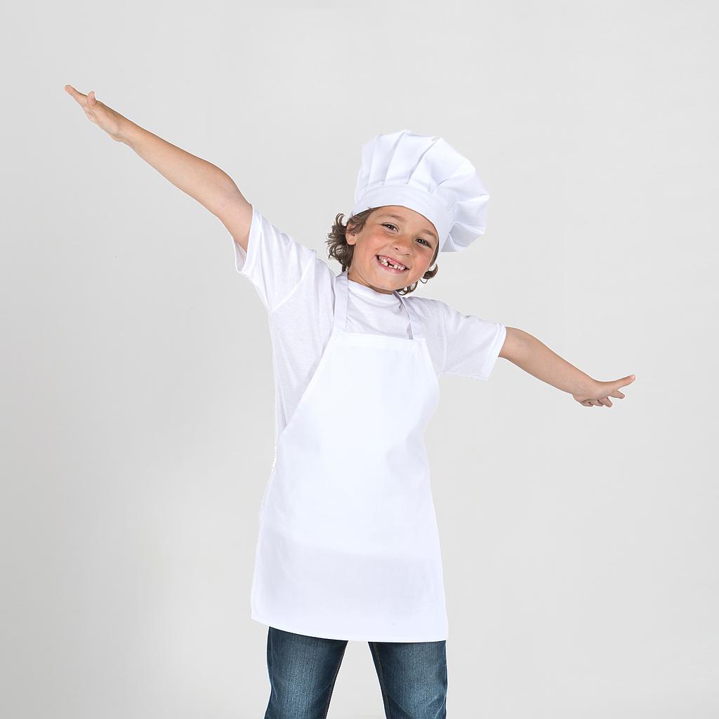 [111600-101-4] DELANTAL PETO NIÑO BLANCO POR TALLAS SARGA 220 GRAMOS (4)