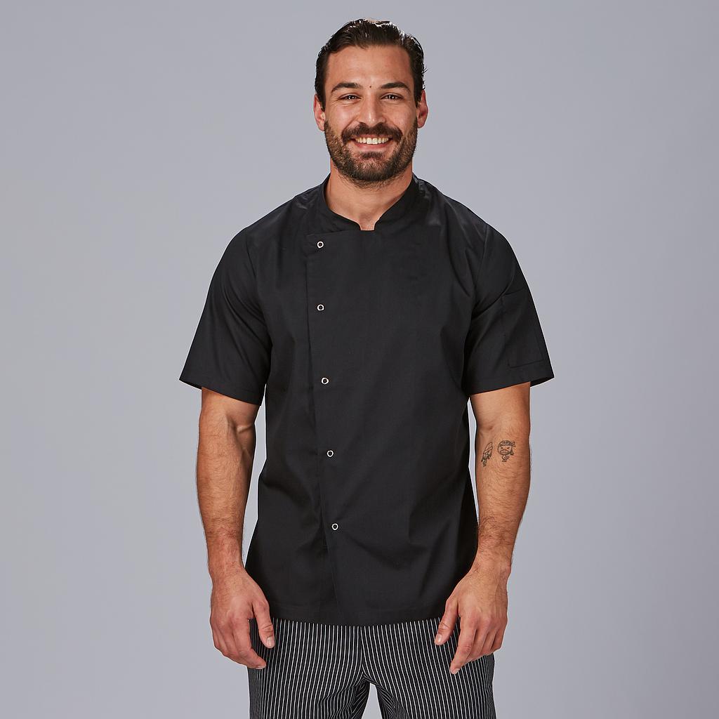[945100-001-XS] CHAQUETILLA COCINA M/C NEGRA  LUQUE BOTON CLIC (XS, 1 NEGRO)