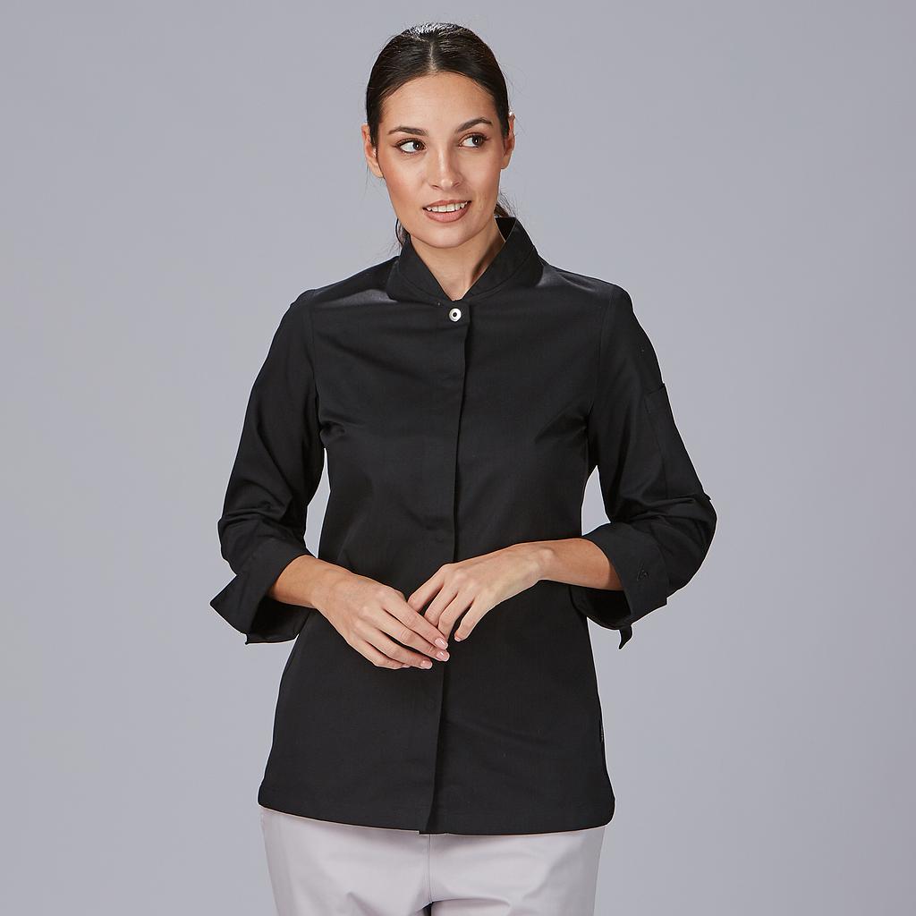 [942100-001-XS] CHAQUETILLA COCINA SRA M/L NEGRA  VARELA BOTON OCULTO CANALE (XS, 1 NEGRO)