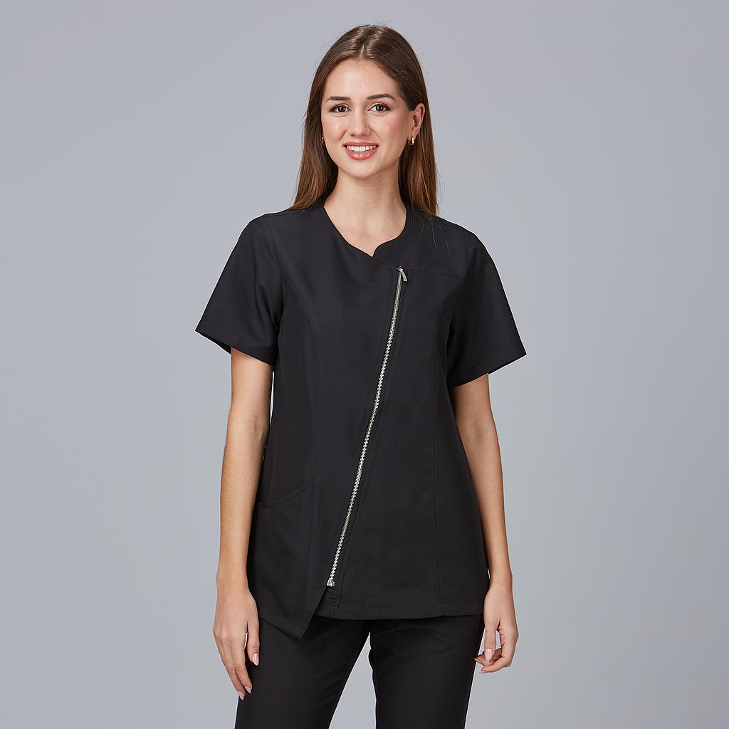 [652200-001-XS] CASACA SRA M/C CREMALLERA DIAGONAL MICROFIBRA ELBA (XS, 1 NEGRO)