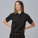BLUSA M/C ENTALLADA SIN BOLSILLO POPELIN CUELLO MAHO