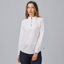 BLUSA POLO M/L IMITACION LINO 3 BOTONES CUELLO MAHO FLORA