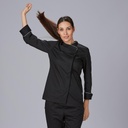 CHAQUETILLA COCINA SRA M/L NEGRO DANA TRANSPIRABLE FILO CUELLO 200GR 65%POL 35%ALG.