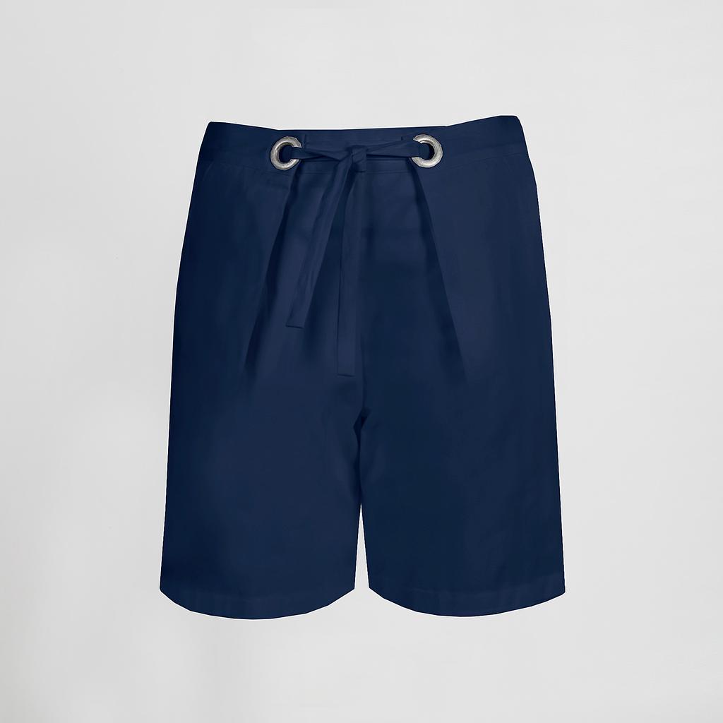 [700031-104-XS] PANTALON CORTO MUJER OLLADOS Y CORDON (XS, 104 MARINO)