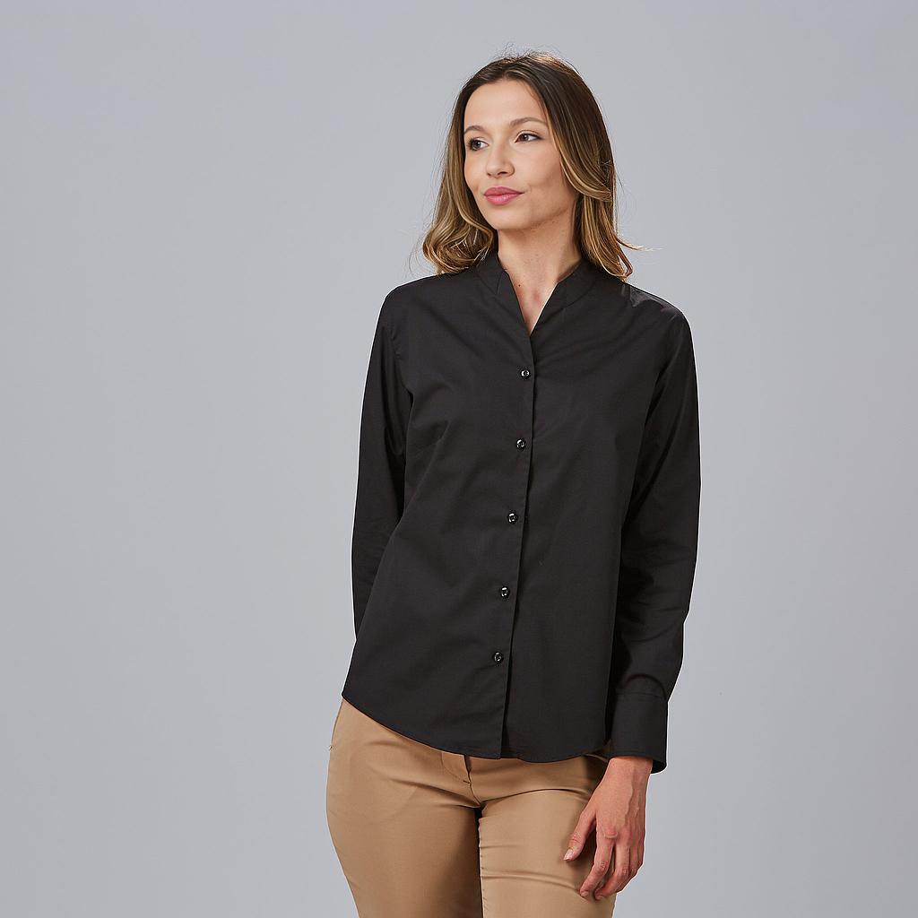 [240018-001-XS] BLUSA MANGAS LARGA MUJER CUELLO CHIMENEA RACHELE GARYS 260018 (XS, 1 NEGRO)
