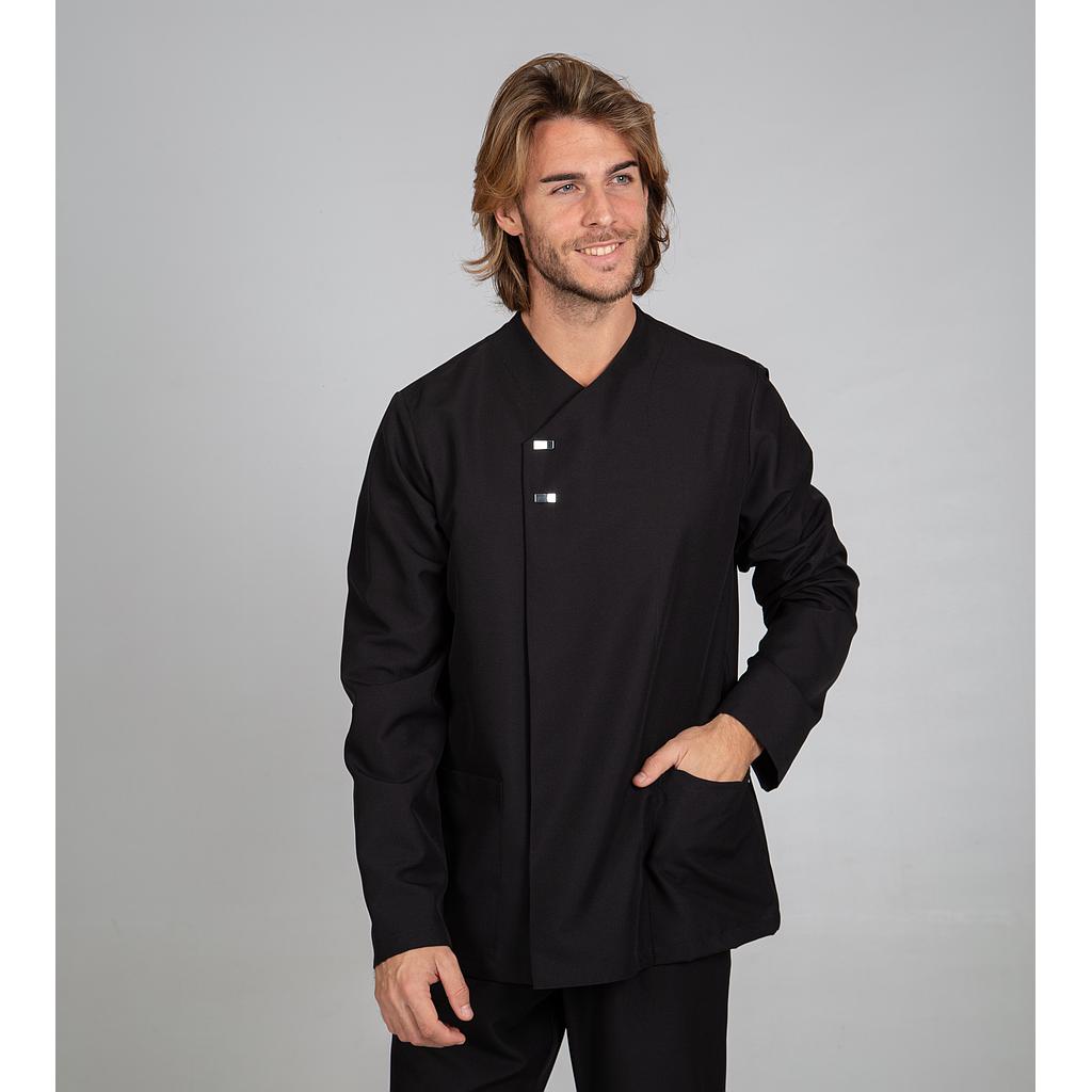 [615600-001-XS] CASACA CRO M/L MICROFIBRA BOTON LATERAL RECTANGULAR FABIAN (XS, 1 NEGRO)