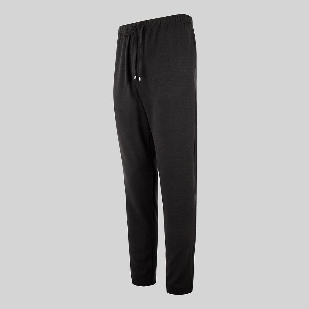 [704900-001-XXS] PANTALON UNISEX GOMA COMPLETA CON CORDON TEJIDO XLINEN 65% POLIESTER 30%VISCOSA 5%ELASTAN 195G (XXS, 1 NEGRO)