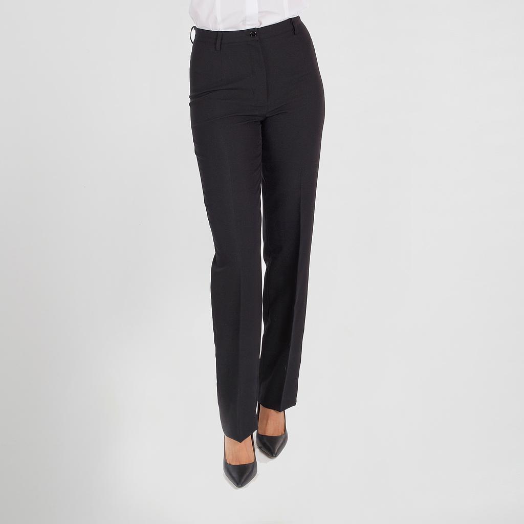 [203200-001-36] PANTALON SRA SIN BOLSILLO PASADORES CINTURON 100% POLIESTER (36, 1 NEGRO)