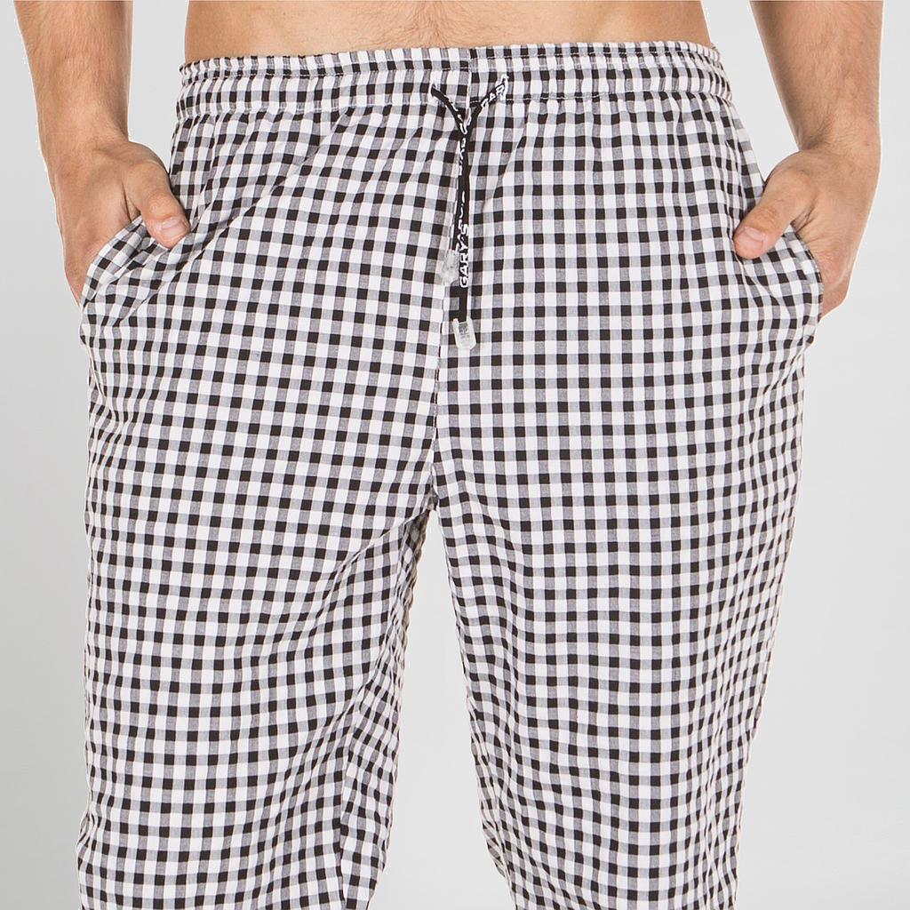 [701100-266-XS] PANTALON COCINA CUADRO VICHY BAMBULA GOMA Y CORDON BOLSILLO (XS, 266 VICHY BAMBULA NEGRO)
