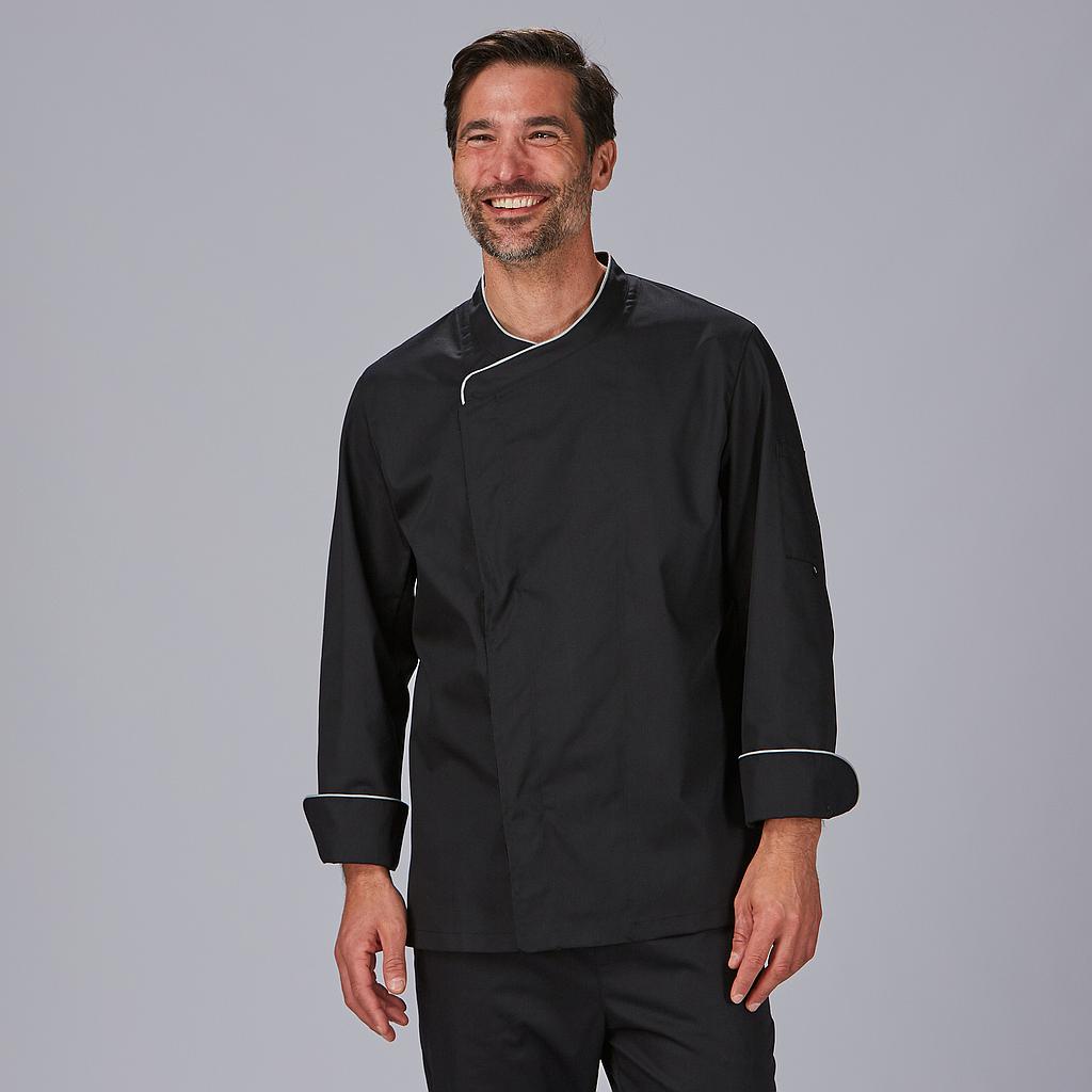 CHAQUETILLA COCINA CRO M/L NEGRO ABAD TRANSPIRABLE FILO CUELLO